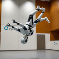 EngineAI’s PM01 robot achieves the world’s first humanoid front flip, revolutionizing robotic agility. Discover the AI, dynamic motion control, and engineering behind this milestone. Subscribe for tech insights.